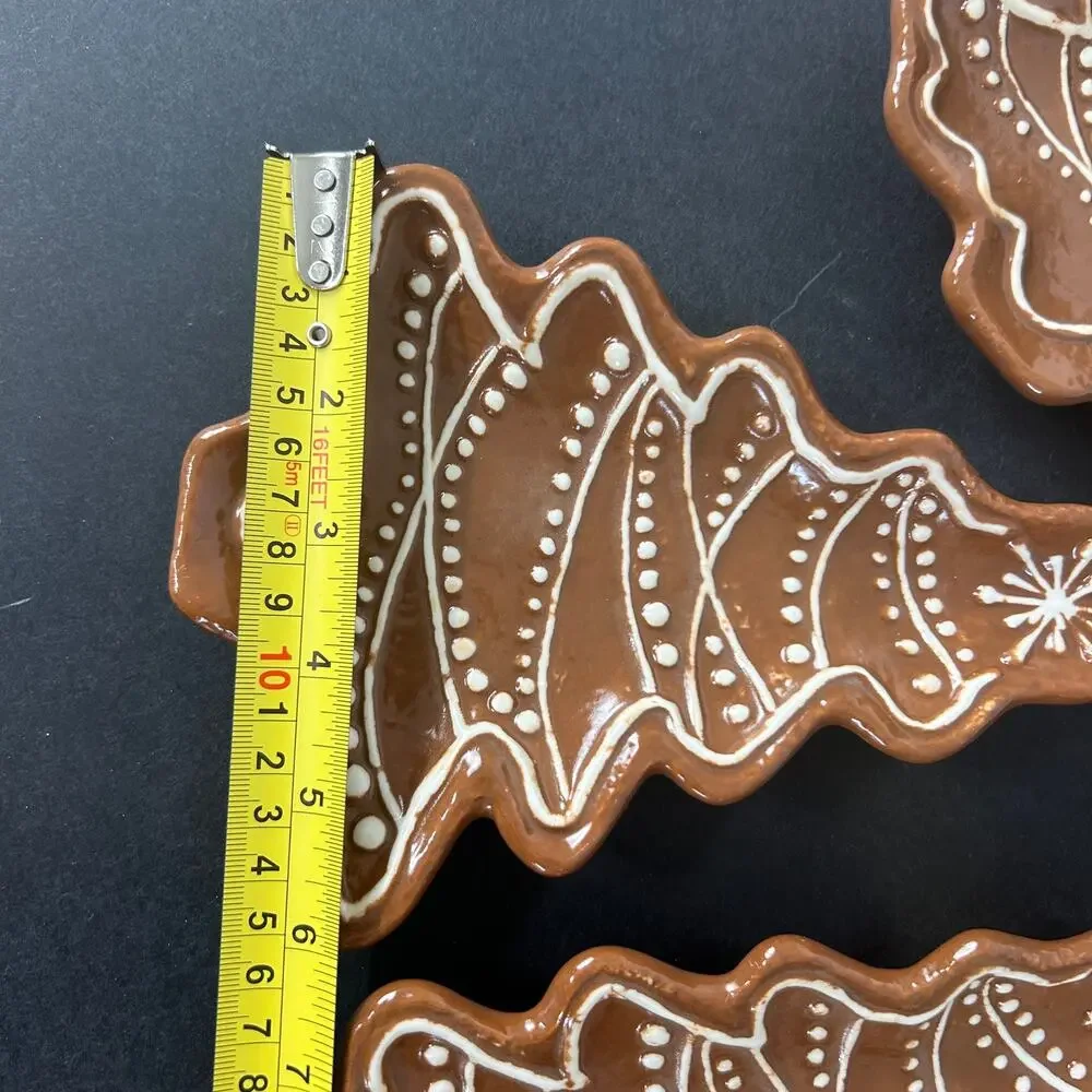 Pottery Barn Gingerbread Tree Appetizer Plates Set of four NIB